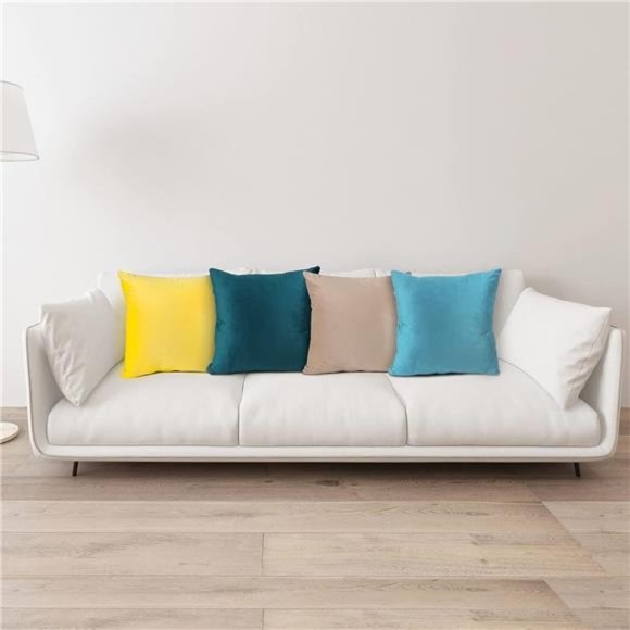 Throw Pillow Covers 16x16 Inch Set of 4, Comfortable Square Cushion Case, Soft - Picture 7 of 7